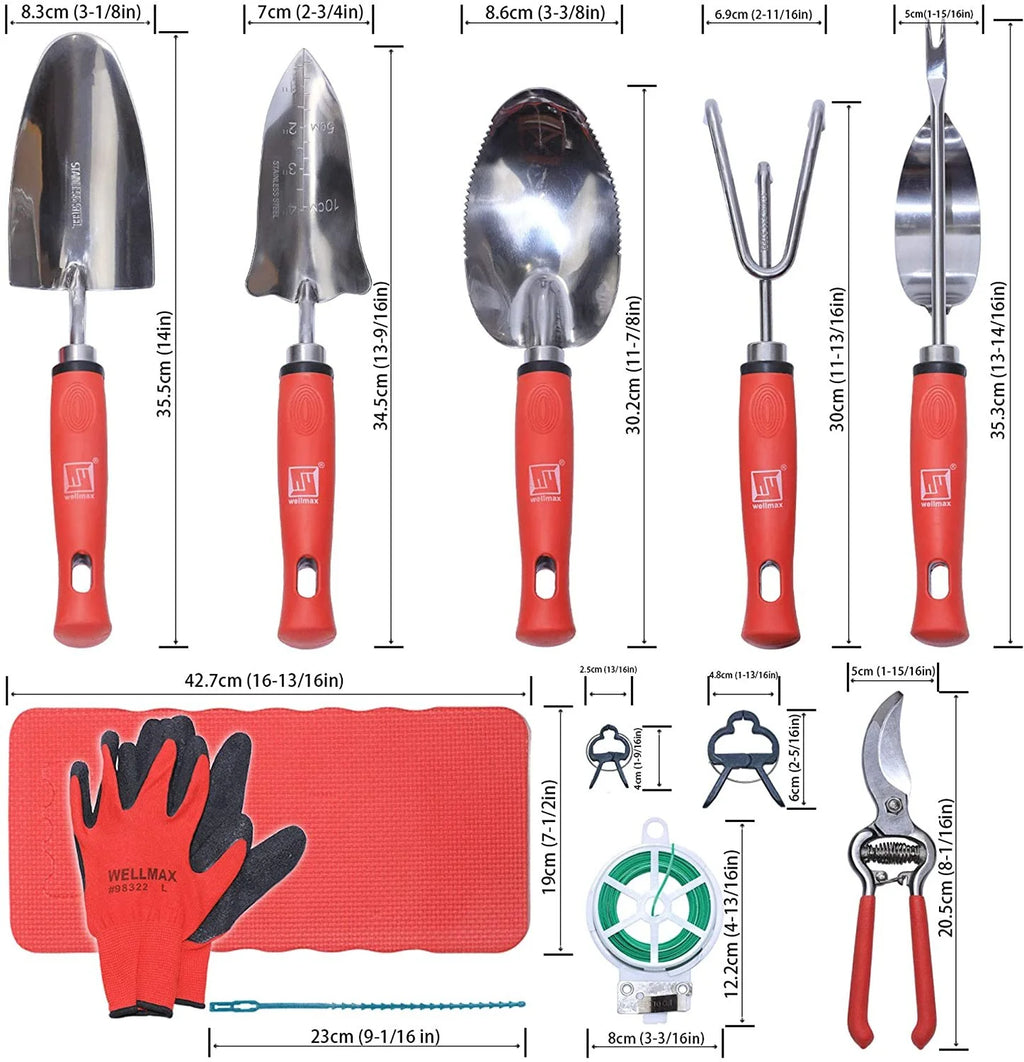 Garden Tools Set of 12 with Gardening Gloves