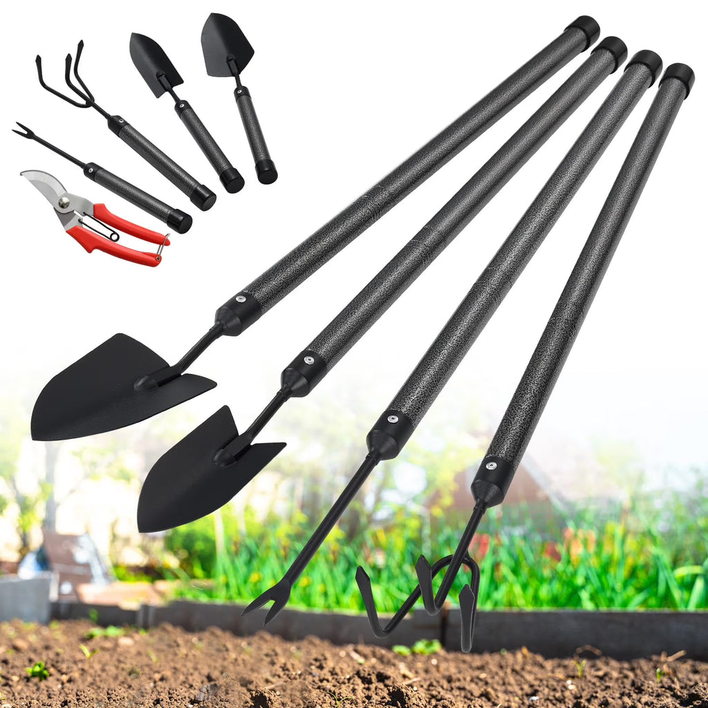 Garden Tools Set with Extension Handles