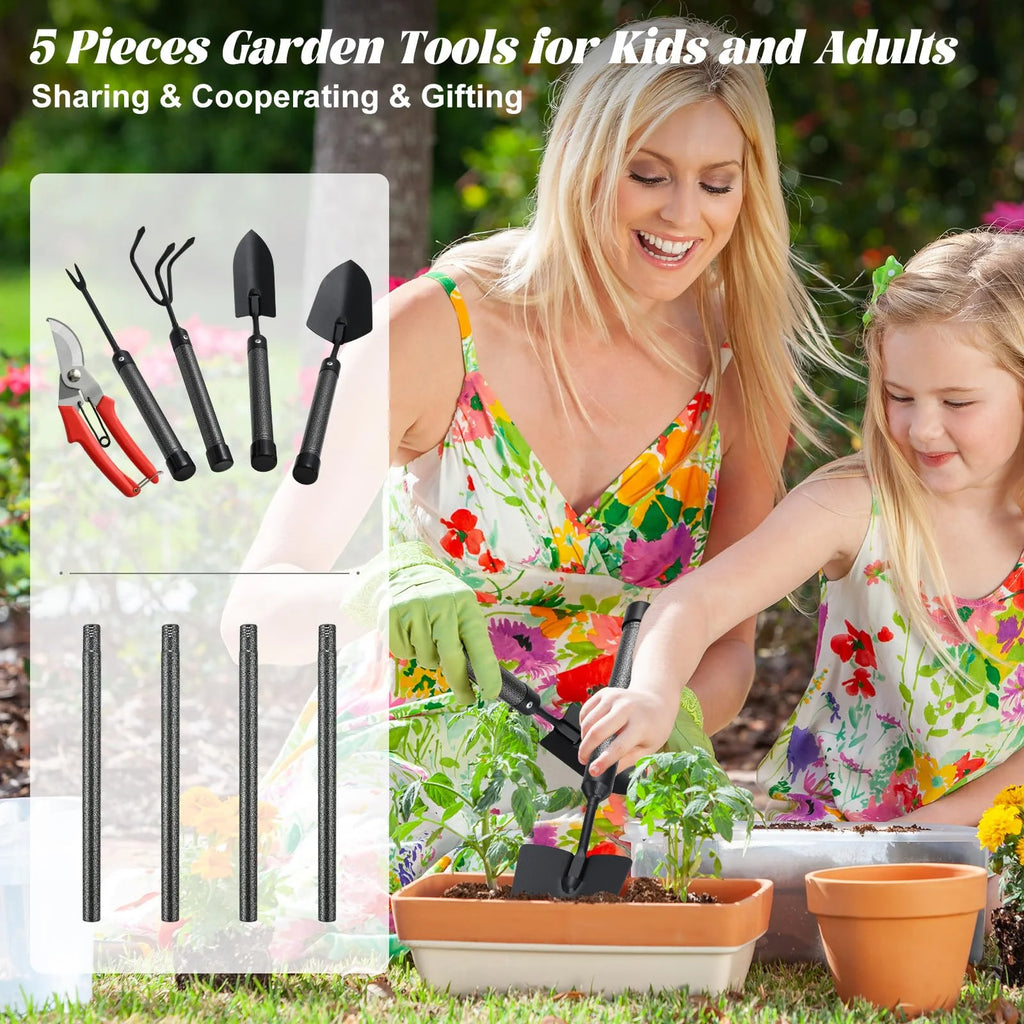 Garden Tools Set with Extension Handles